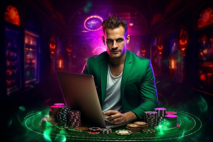Tampilan permainan kasino langsung dengan meja dealer profesional